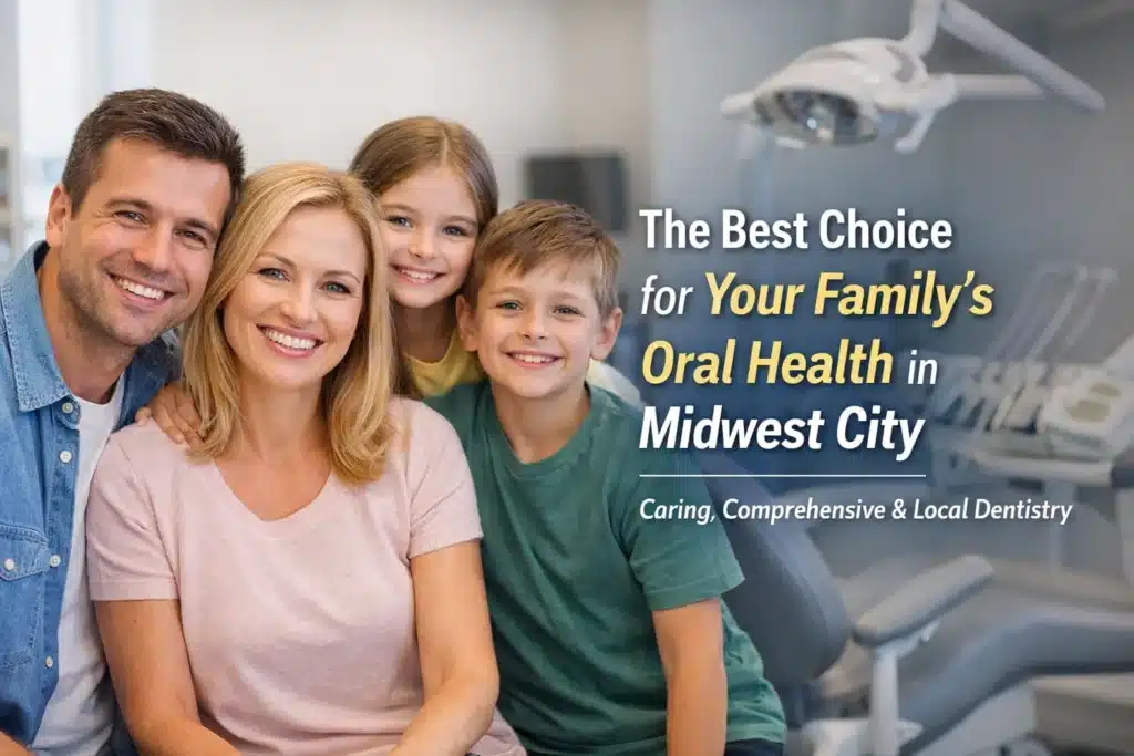 Family smiles at Midwest dental clinic